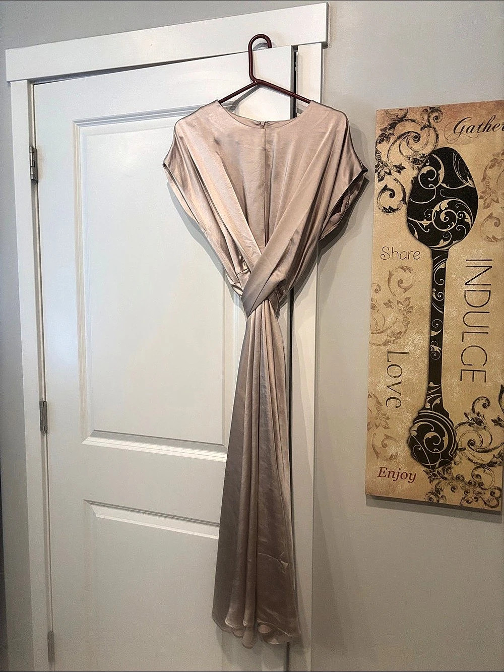bohme Satin-Look Maxi Dress in Pink Size Large